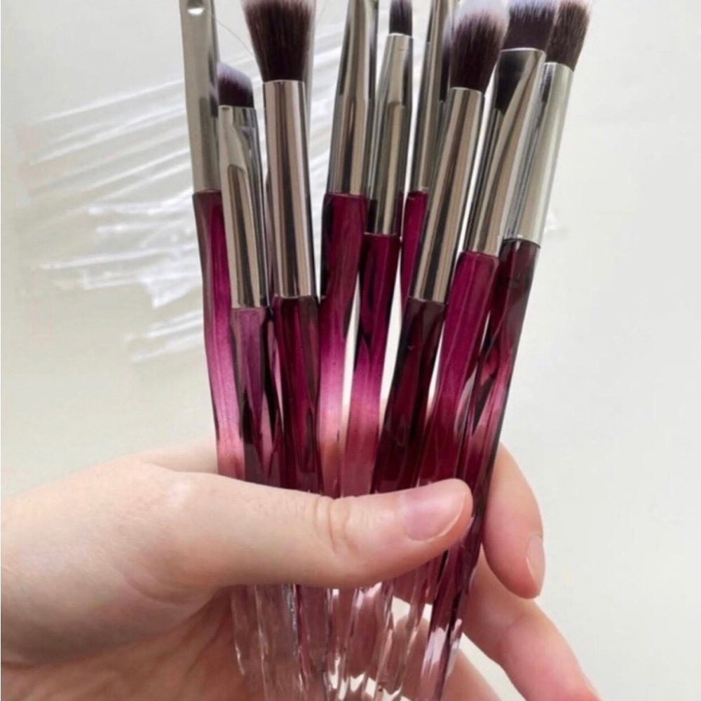 Pink Ombre Makeup Brush Set - New